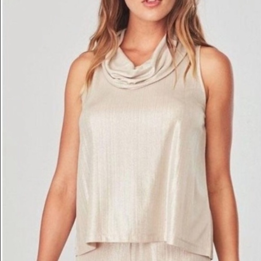 Jack by BB Dakota gold shimmer cowl neck